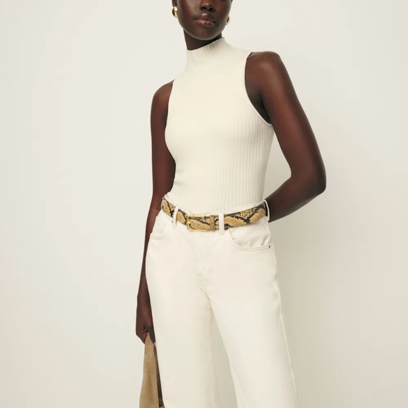 Reformation Tallulah Ribbed Sweater Tank Ivory - Size L - Picture 2 of 3